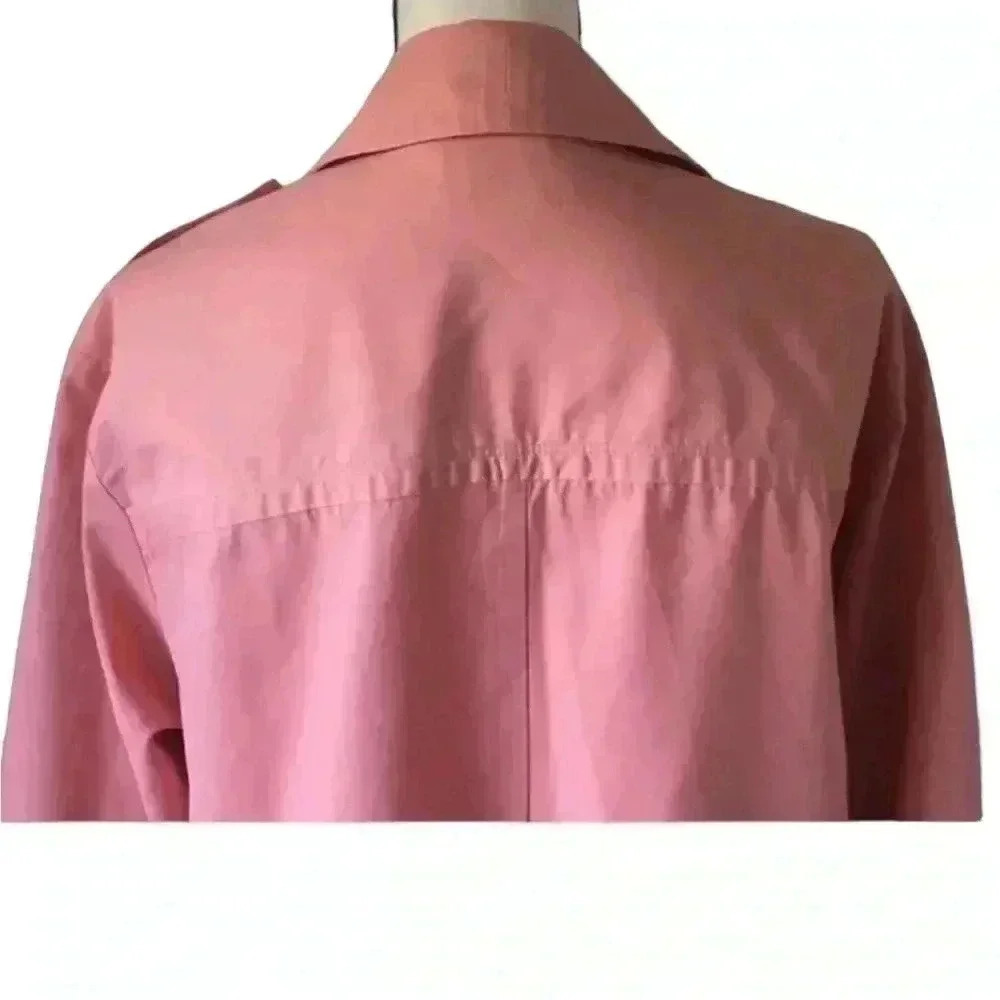Something Navy women’s Pink Double Breasted cropped Jacket sz M botton down - Picture 4 of 9